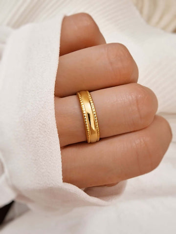 gold ring verstellbar mit filigranen muster Lymaja