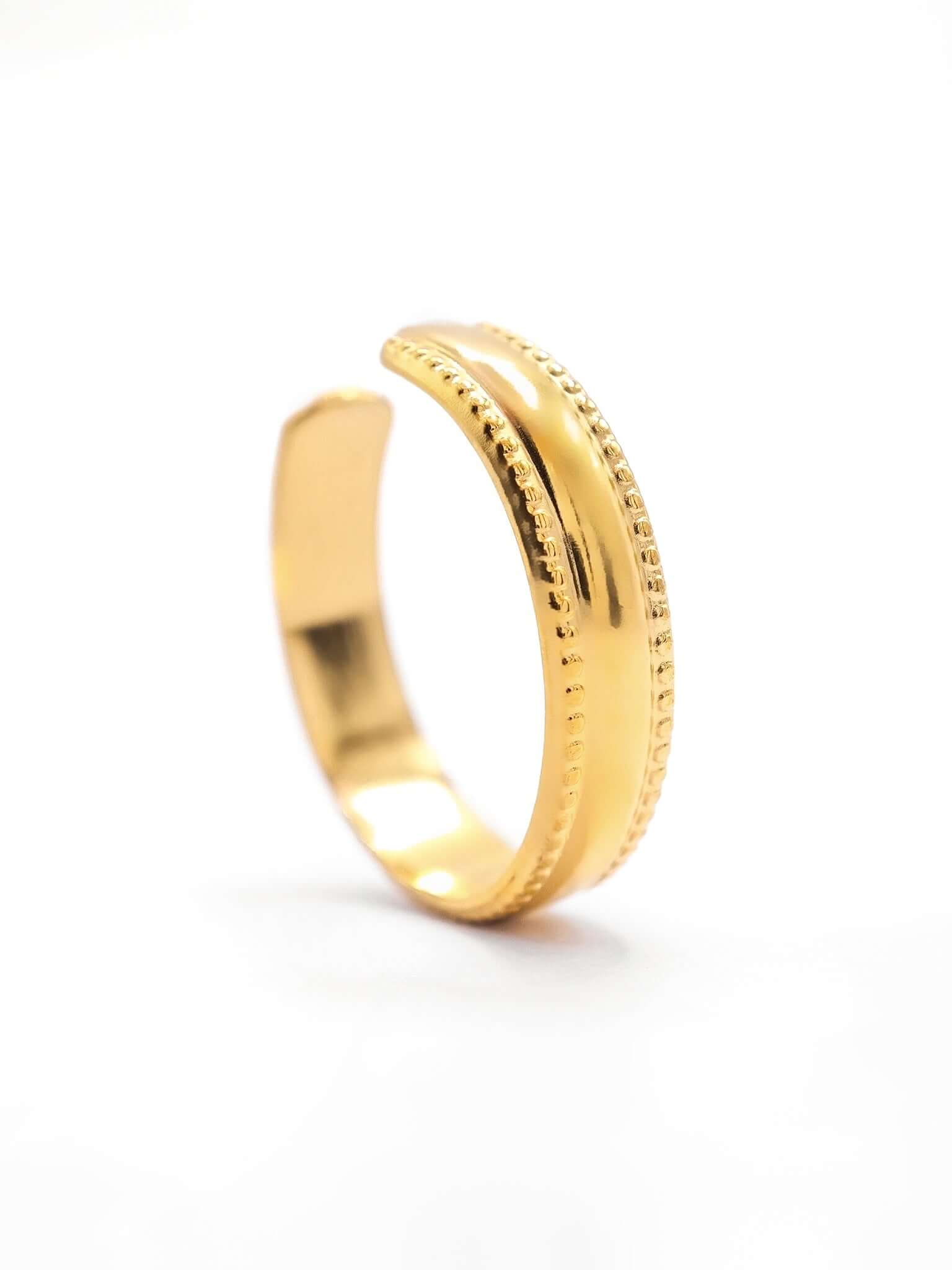 gold ring verstellbar mit filigranen muster Lymaja