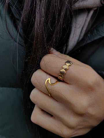 Muschel Shell Ring gold Lymaja