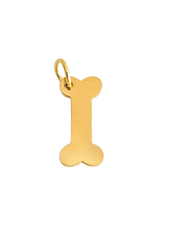 Hunde Knochen Charm Anhaenger für Halsketten in gold von Lymaja