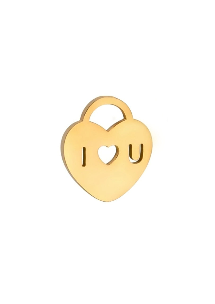 I love You Herz Charm Anhänger für Halsketten in gold von Lymaja