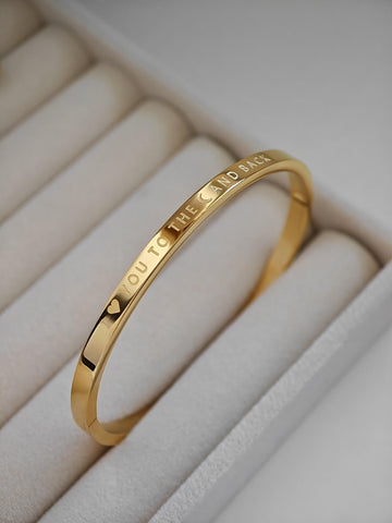 I love you to the moon and back gold Armreif aus Edelstahl von Lymaja Jewelry