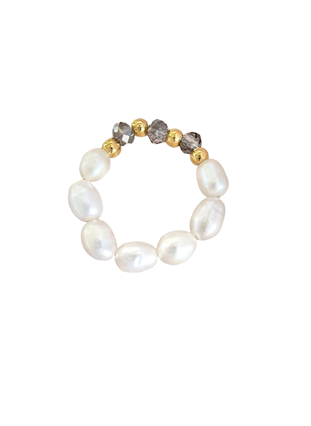 Freshwater Pearl Ring Grey