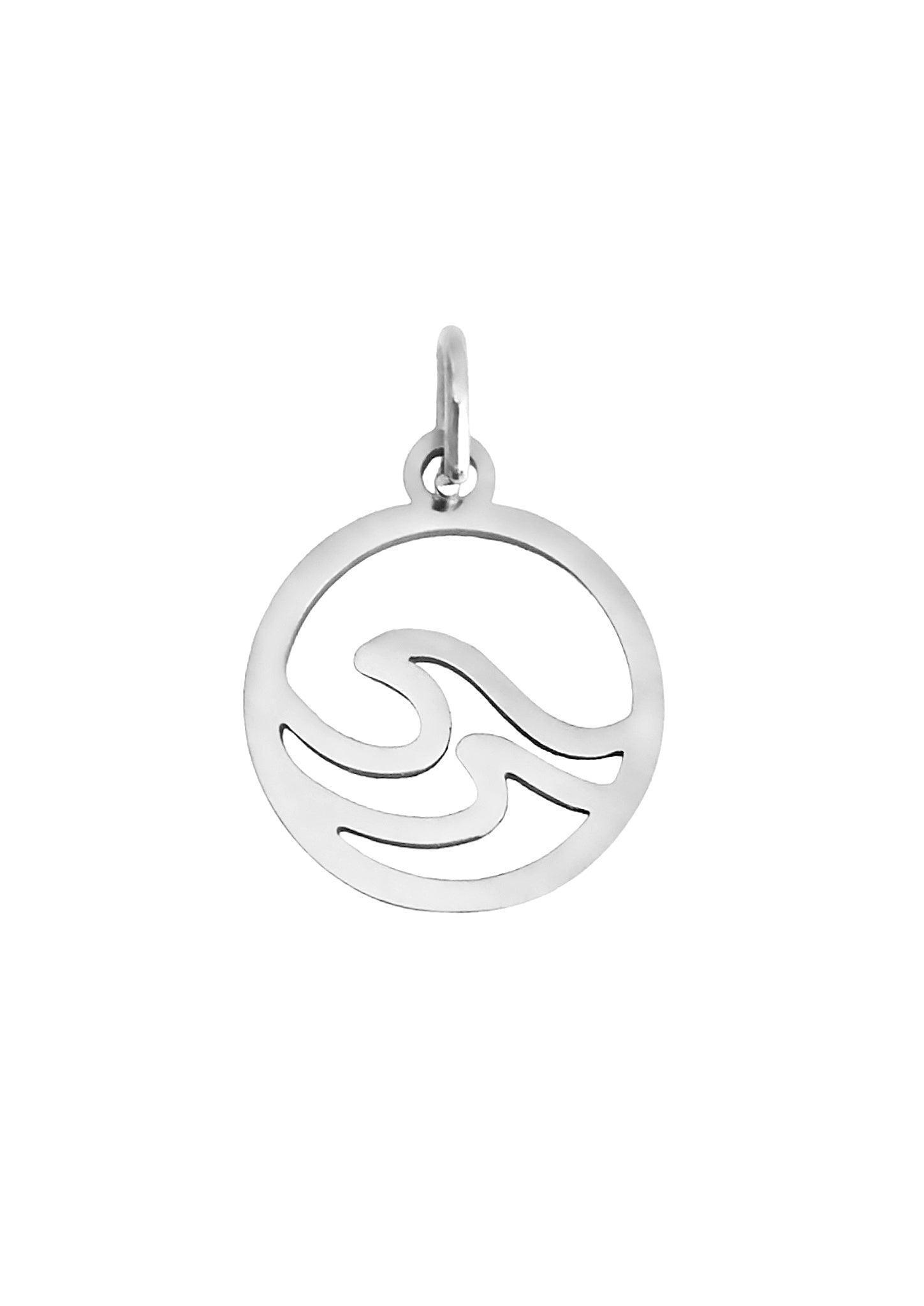 Beach Waves Charm Anhaenger mit Strand Wellen in silber aus Edelstahl von Lymaja Jewelry