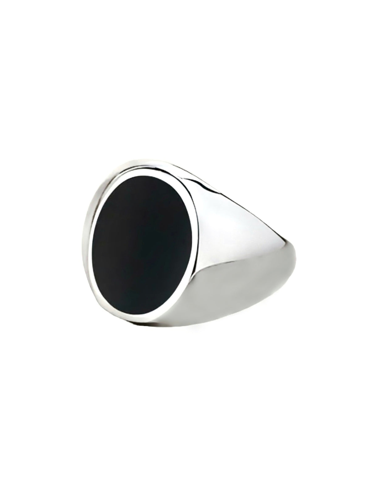 Lymaja Black Plate Siegel Ring in Silber aus 316L Edelstahl