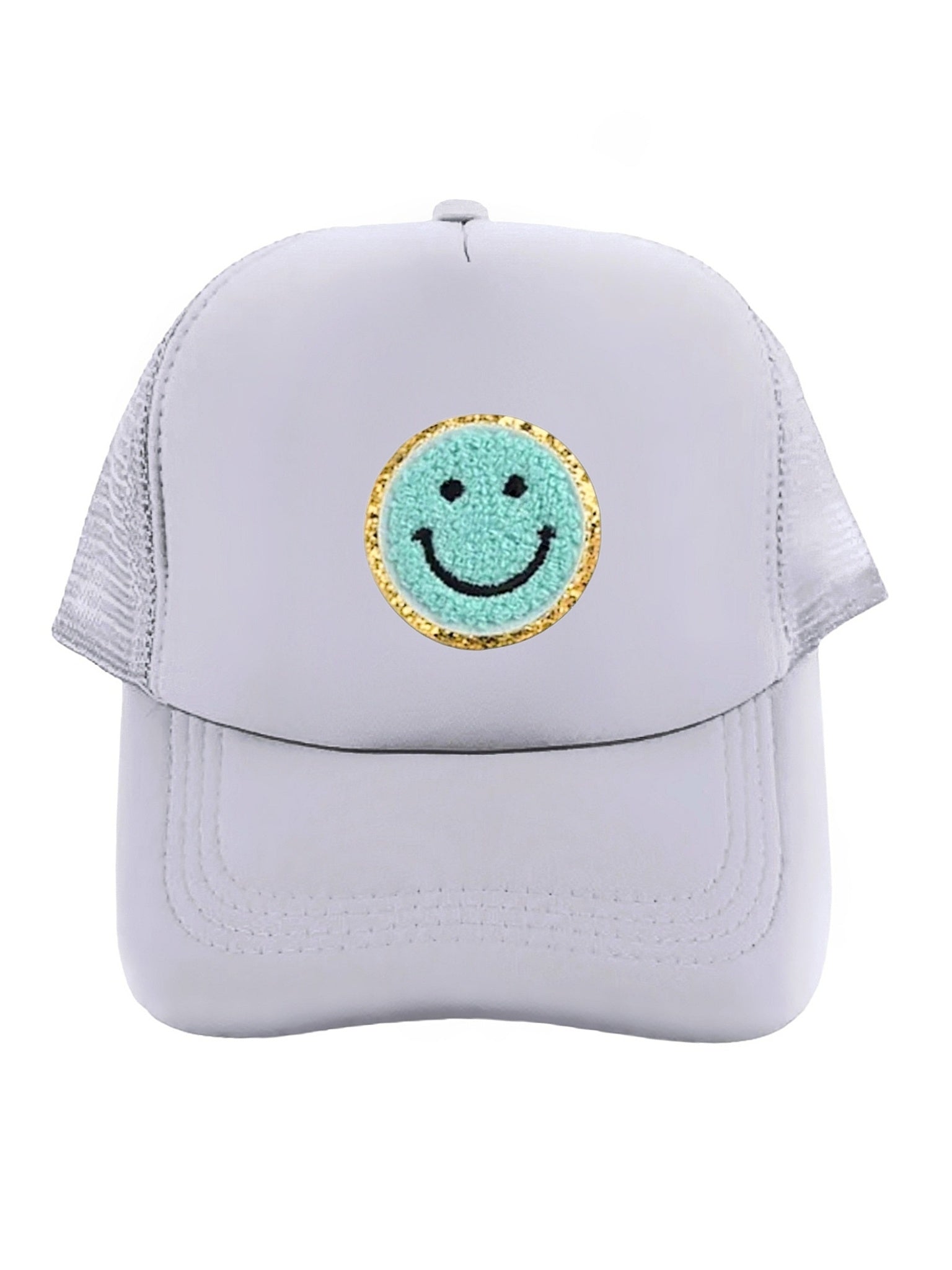 Lymaja Trucker Cap mit Smiley in Hellgrau Blau