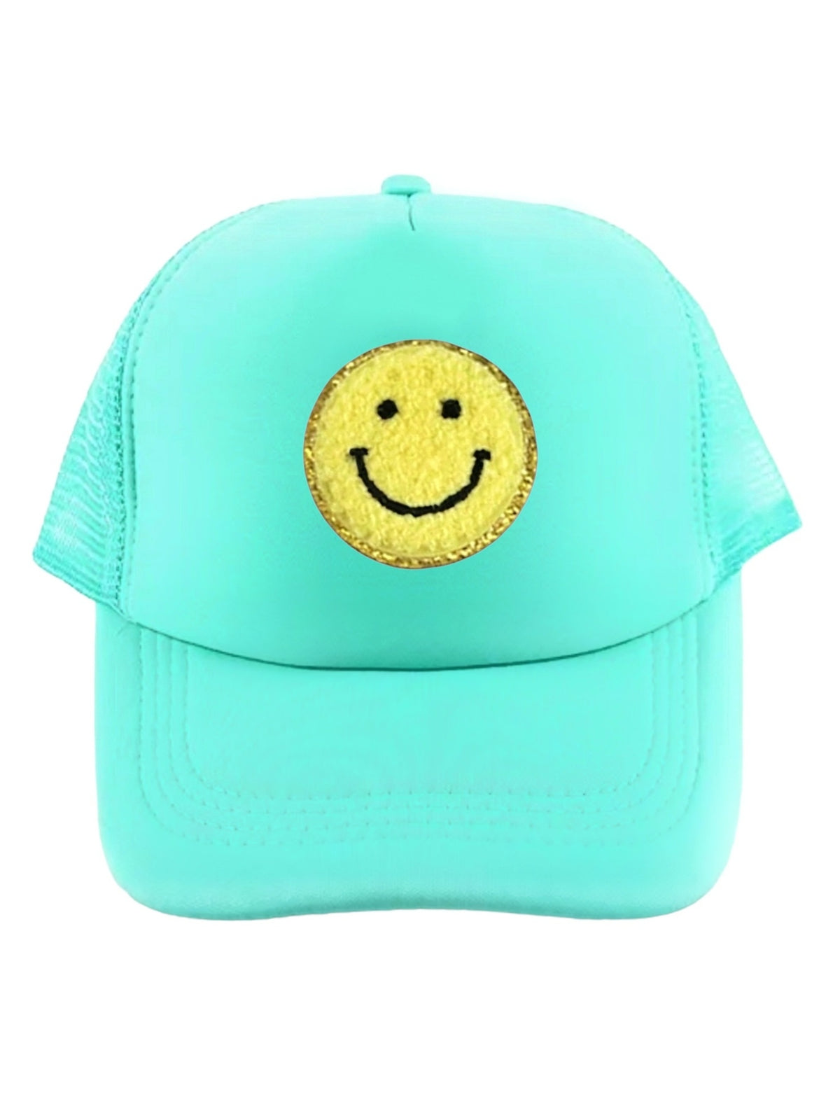 Trucker Cap Mint mit blau gold Smiley