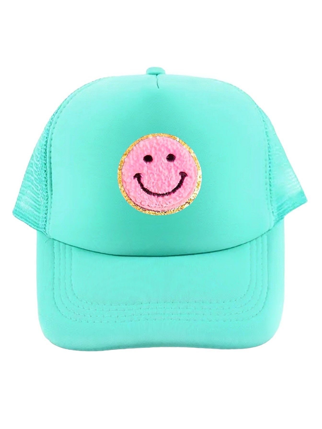 Trucker Cap Mint mit rosa Smiley