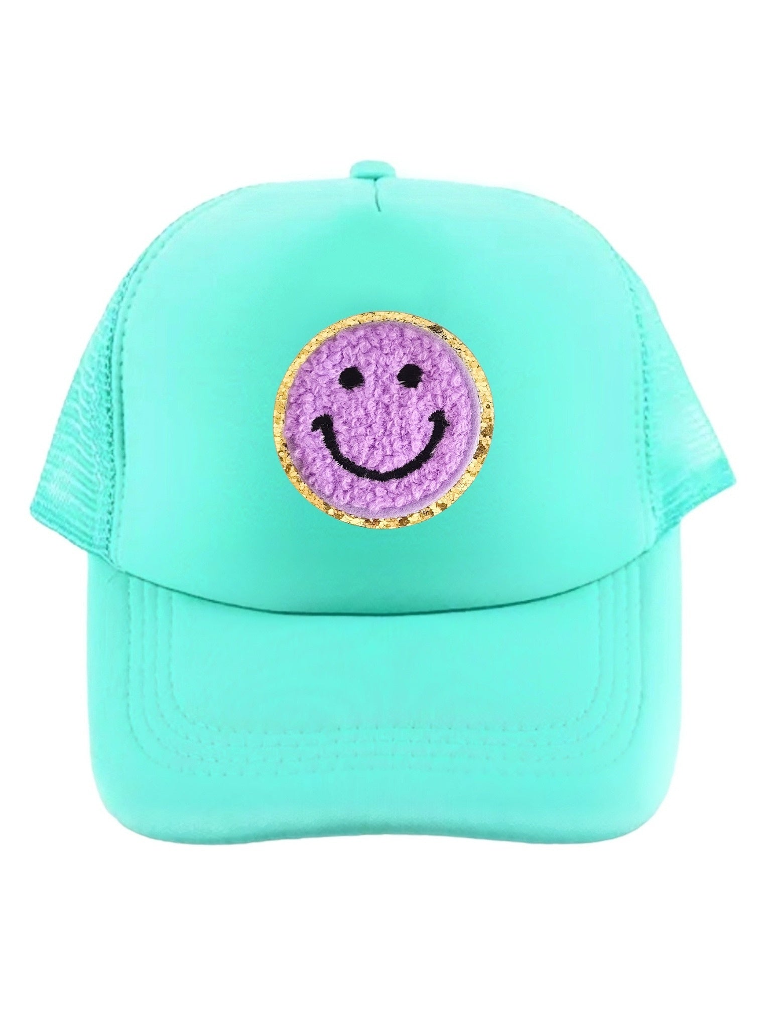 Trucker Cap Mint mit lila Smiley