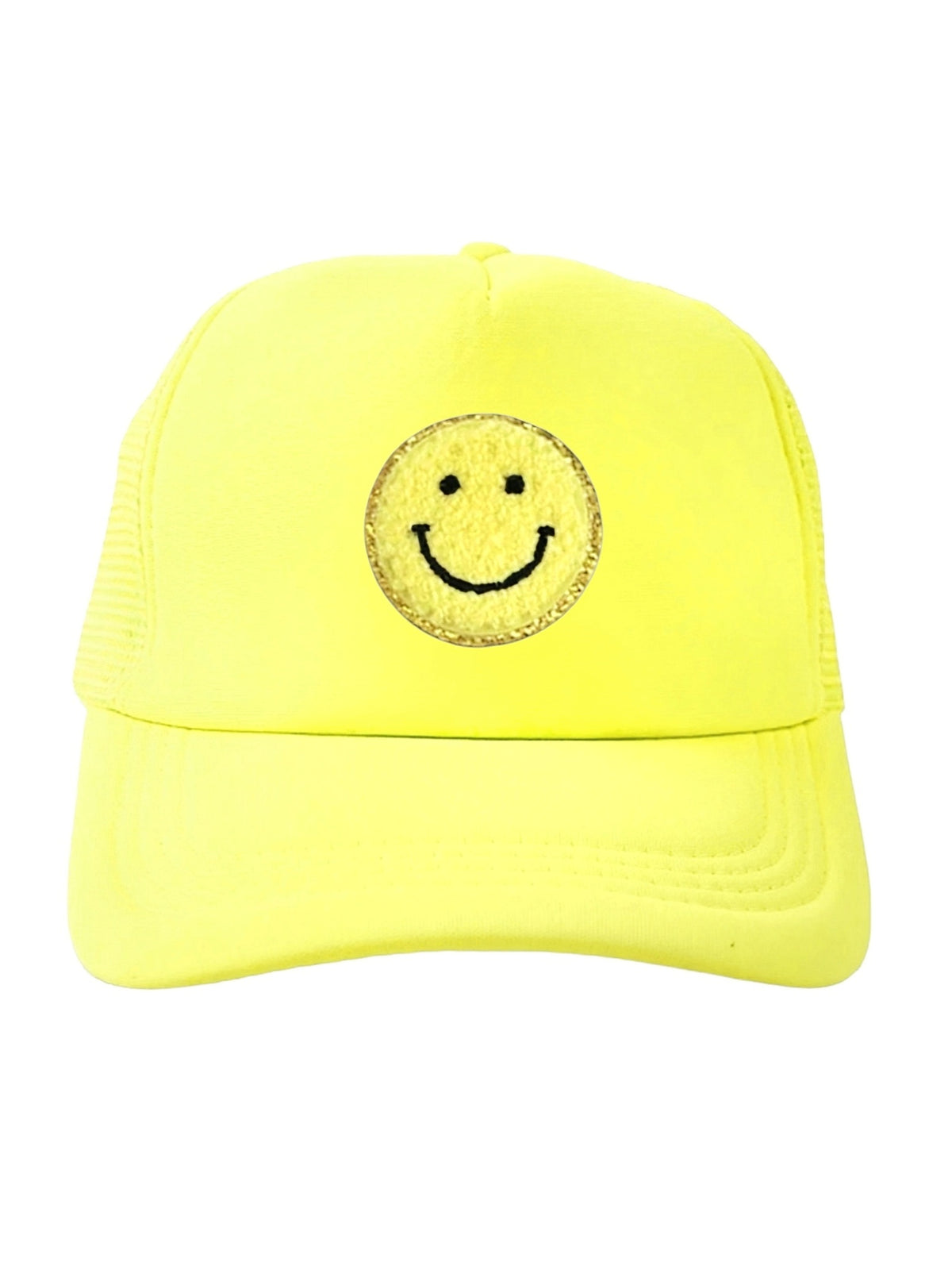 Lymaja Trucker Cap in Neon Gelb mit gelben Smiley