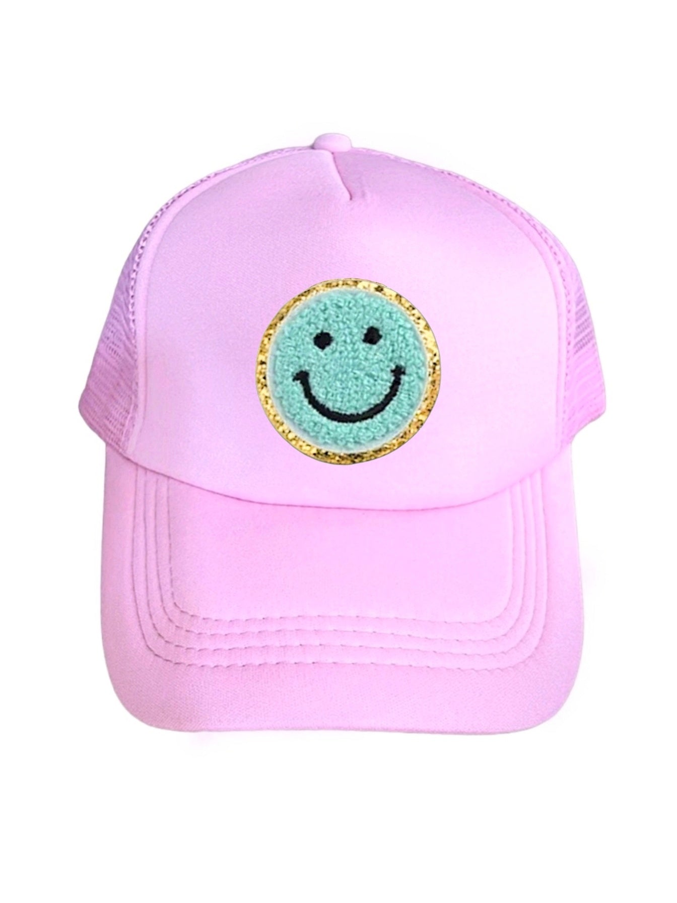 Lymaja Rosa Trucker Cap mit hellblauen Smiley