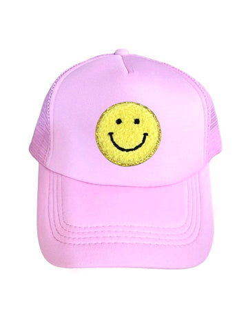 Lymaja Rosa Trucker Cap mit gelben Smiley