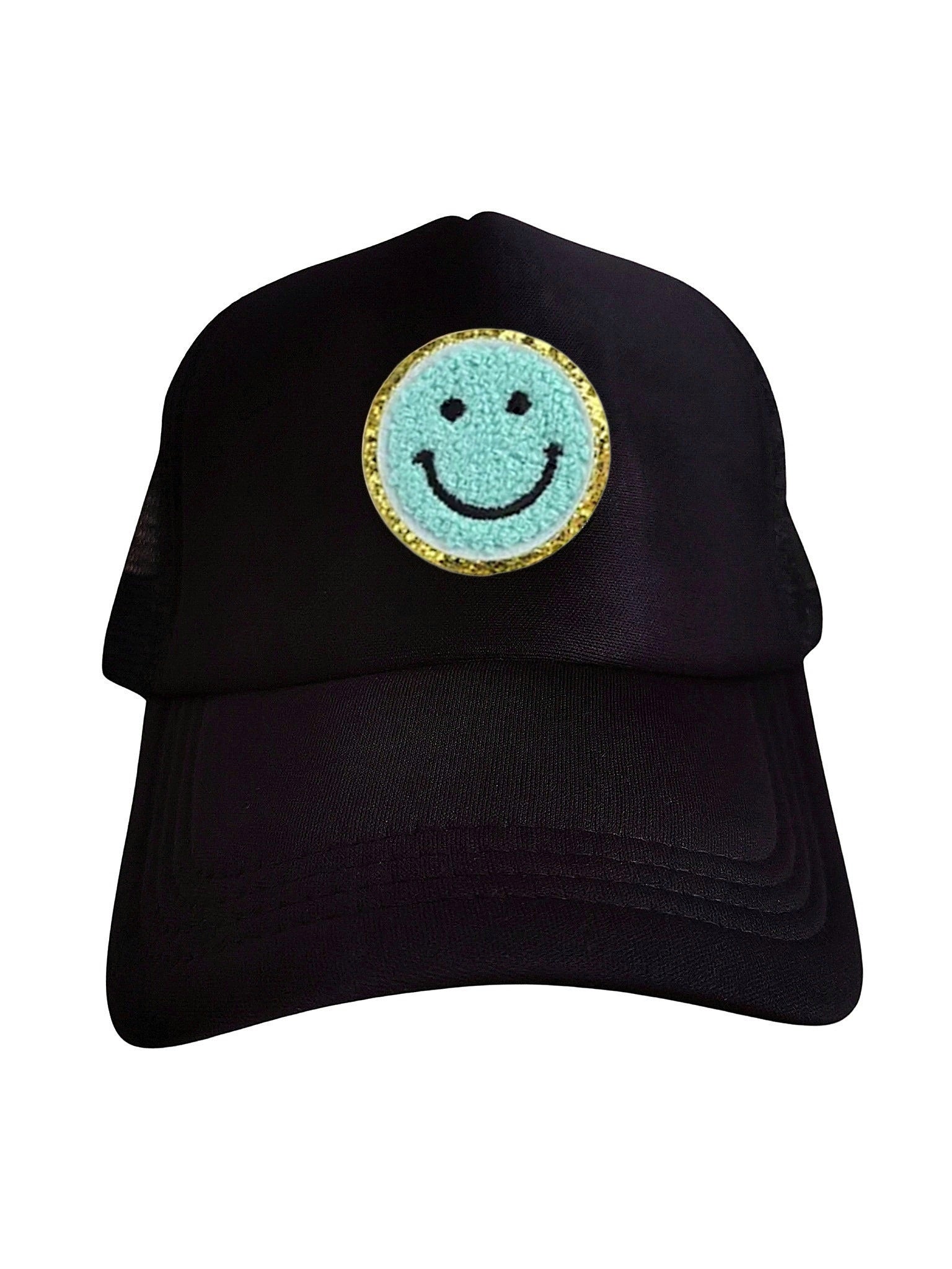 Lymaja Trucker Cap mit Smiley in Schwarz mit blauen Smiley