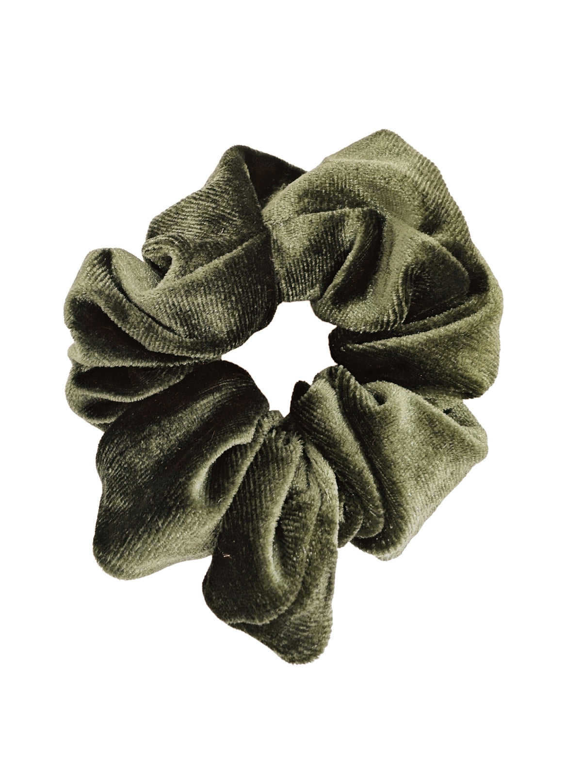 Velvet scrunchie olive green