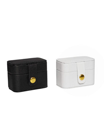 Kleine tragbare Ring Box Black und White aus Pu Leder für Ringe von Lymaja Jewelry