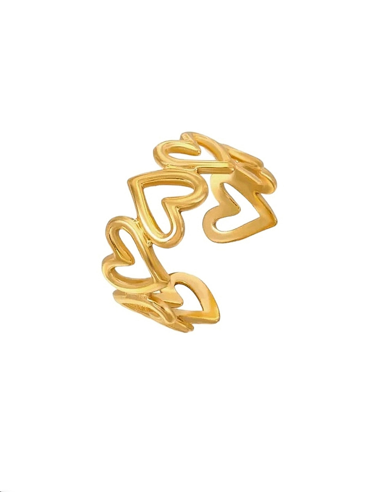 Pure Love Ring mit Herz Motiv aus 18k vergoldeten Edelstahl von Lymaja Jewelry