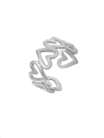 Pure Love Ring mit Herz Motiv aus Edelstahl in silber von Lymaja Jewelry