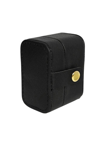 Kleine tragbare Ring Box Black aus schwarzem Pu Leder für Ringe von Lymaja Jewelry