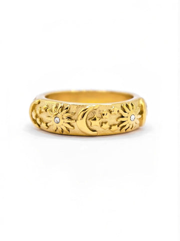 Sonne Mond und Sterne Gold Ring von Lymaja