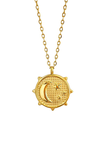 Sonne Mond und Sterne Halskette in gold aus 18k Edelstahl von Lymaja Jewelry