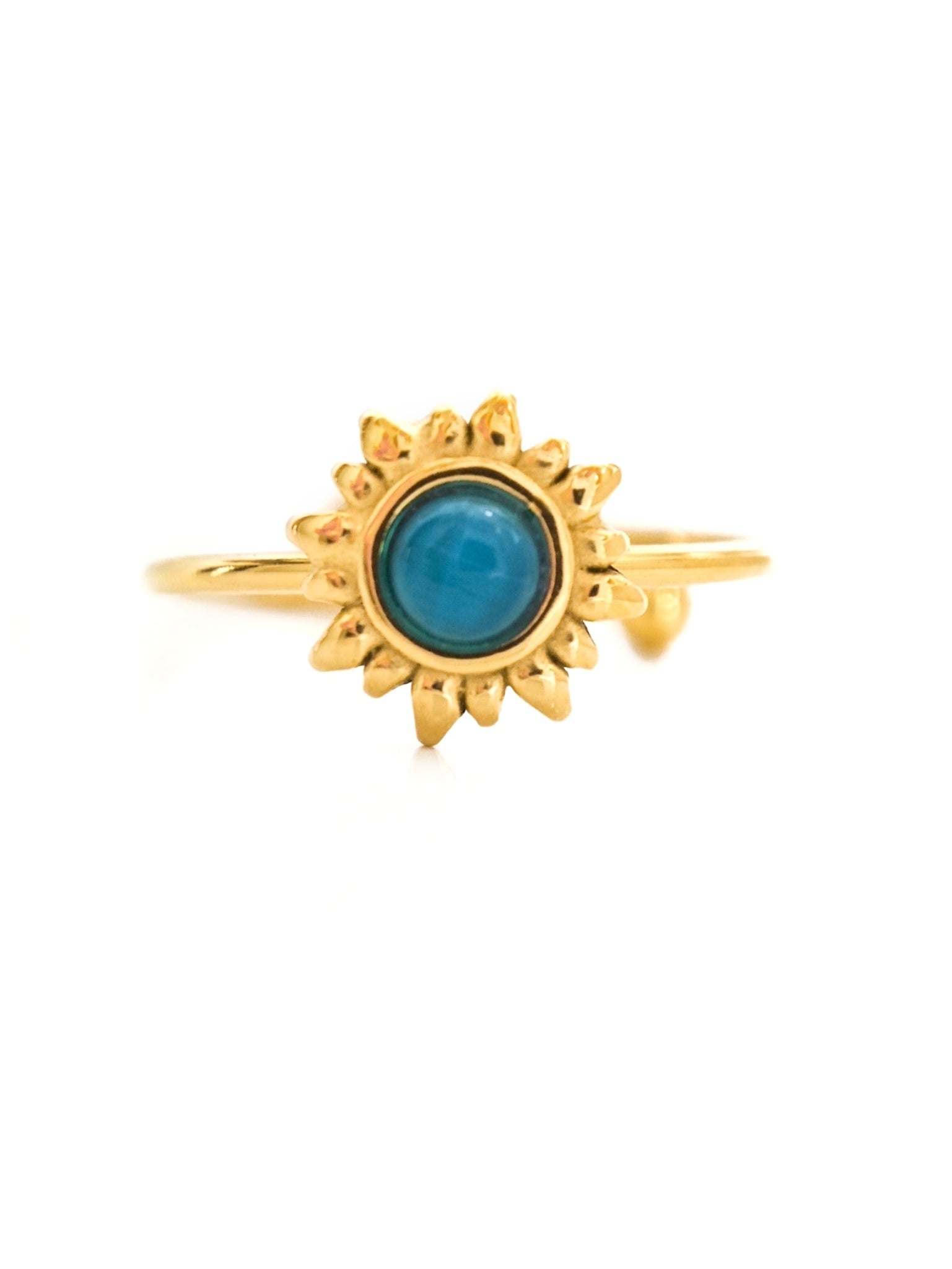 Halina Gold Sonnenring blau verstellbar Lymaja