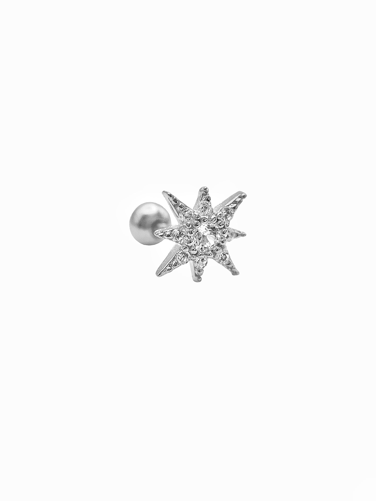 Stern Piercing Helix Ohrstecker aus 925 Sterling Silber mit einem Stern aus Zirkon von Lymaja Jewelry