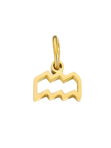 Halsketten Sternzeichen Charm Wassermann Anhänger in gold aus Edelstahl von Lymaja Jewelry