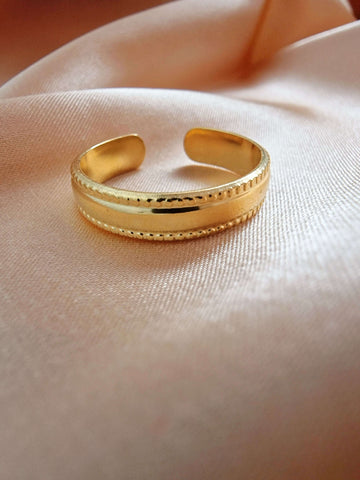 gold ring verstellbar mit filigranen muster Lymaja