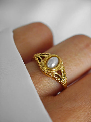 Antiker Perlenring gold für Frauen - Lymaja