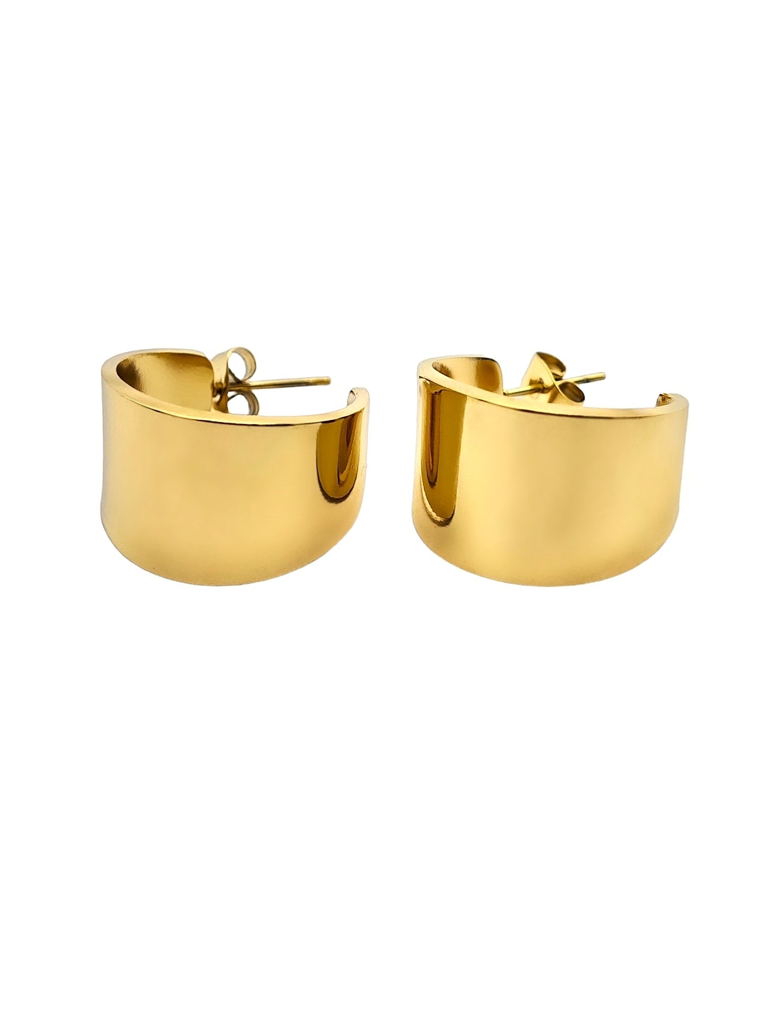 Breite Bold Creolen Ohrring Ohrstecker in gold aus wasserfestem 18k Edelstahl für Frauen von Lymaja Jewerly 