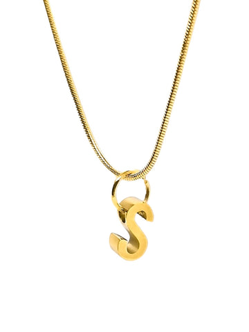 Buchstaben Halskette – goldene Initialen Kette aus 316L Edelstahl mit 8 mm Buchstaben Anhänger - LYMAJA