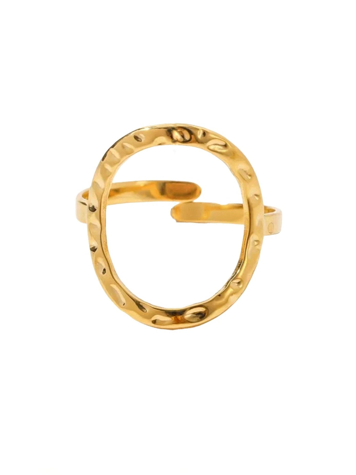 Verstellbarer Goldring mit einer Kreis Form aus Edelstahl - Lymaja