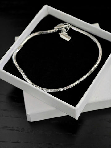 Classy Sleek Armkette in silber für Männer in Edelstahl 18cm bis 20cm verstellbar von Lymaja Jewelry