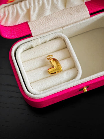 Classy Heart Charm Herz Anhänger in gold aus 18k Edelstahl