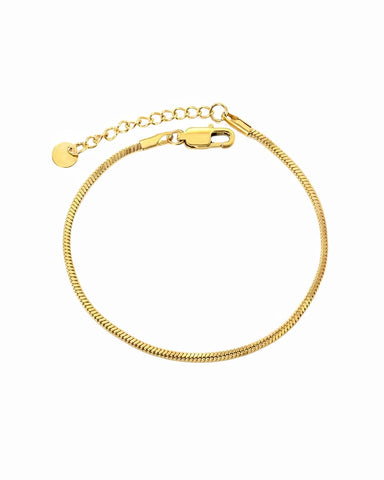 Classy Sleek Armkette in gold für Männer in Edelstahl 18k vergoldet 18cm bis 20cm verstellbar von Lymaja Jewelry 