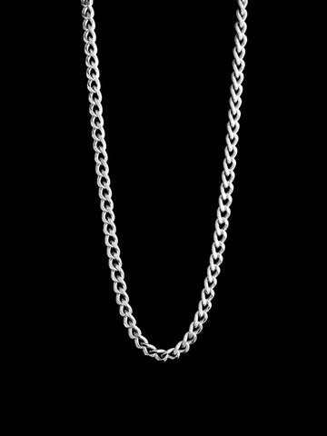 Silberne Cuban Chain Halskette aus Edelstahl mit 5 mm Breite