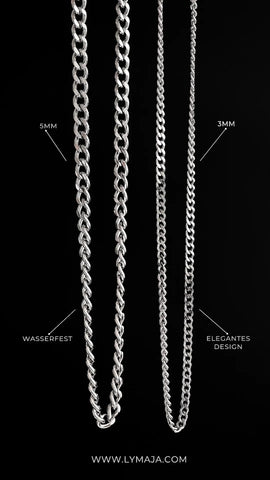Silberne 5mm und 3mm Panzerketten für Männer