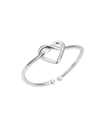 Endless Heart Ring aus 316L Edelstahl – verstellbar, wasserfest & silber, Minimalistischer Herz Ring - LYMAJA