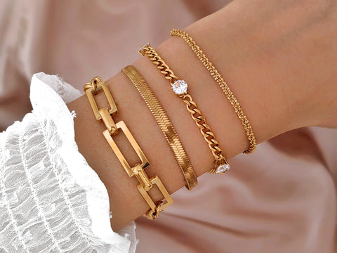 4 Gold Armketten von Lymaja Jewelry