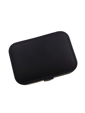 Schmuckbox Black – elegante schwarze PU-Leder Schmuckaufbewahrung, kompakt, reisetauglich & unisex - LYMAJA