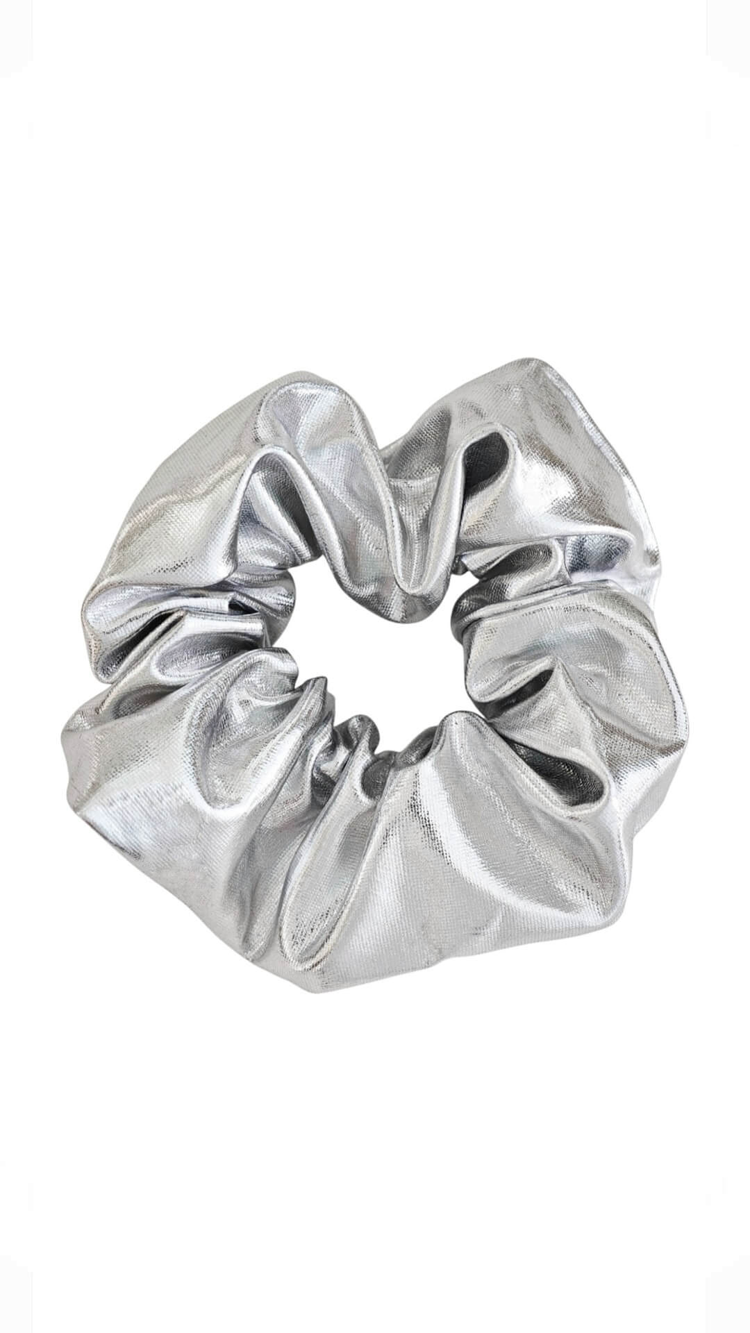 Metallic Scrunchie Silber Haargummi für Frauen von Lymaja Jewelry 