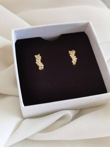 Goldene Mini Zirkon Hoops Ohrringe mit Klappverschluss - LYMAJA
