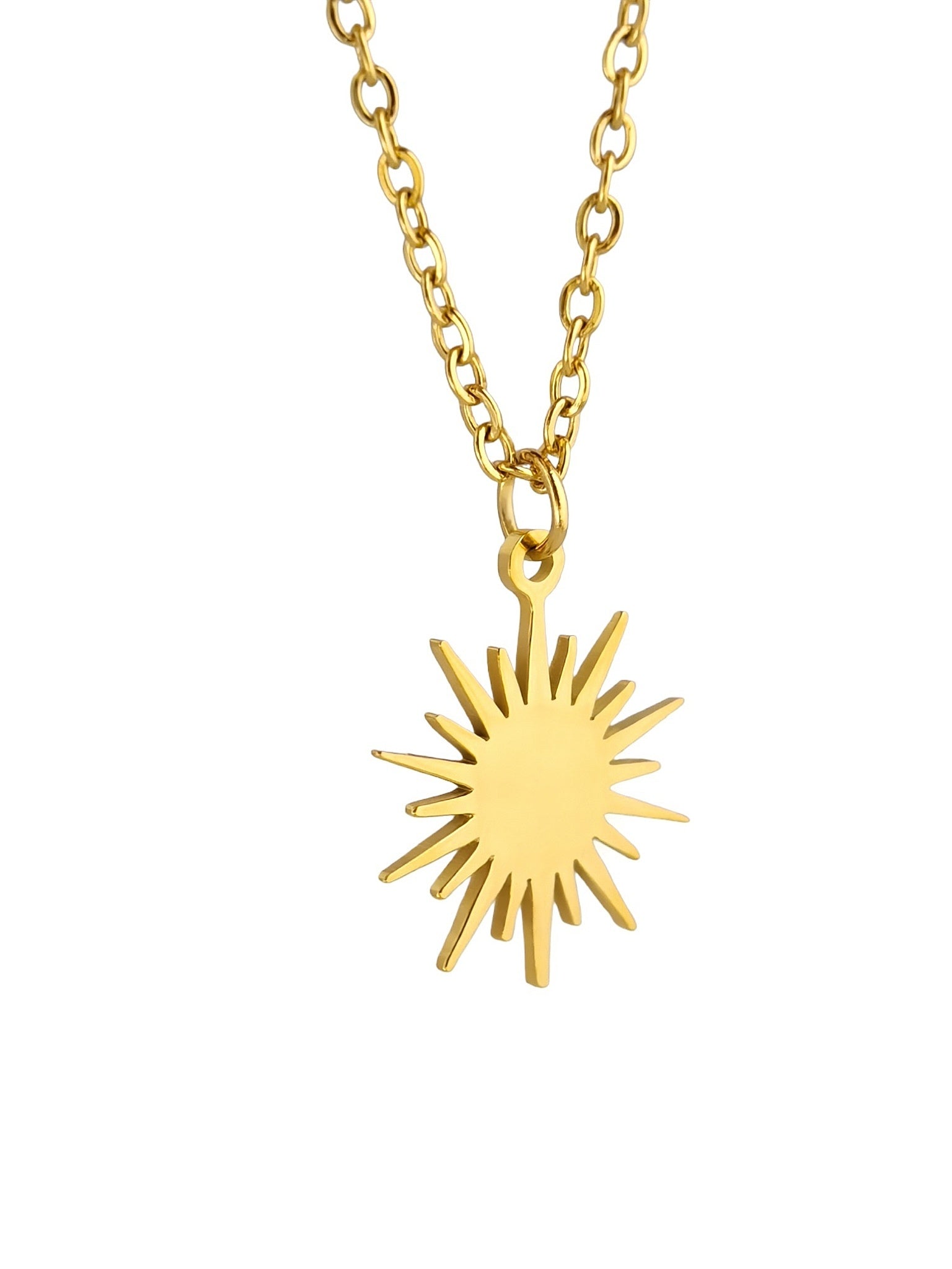 Nerina Sonnen Halskette aus 18K vergoldetem Edelstahl mit Sonnenanhänger, wasserfest & elegant - LYMAJA