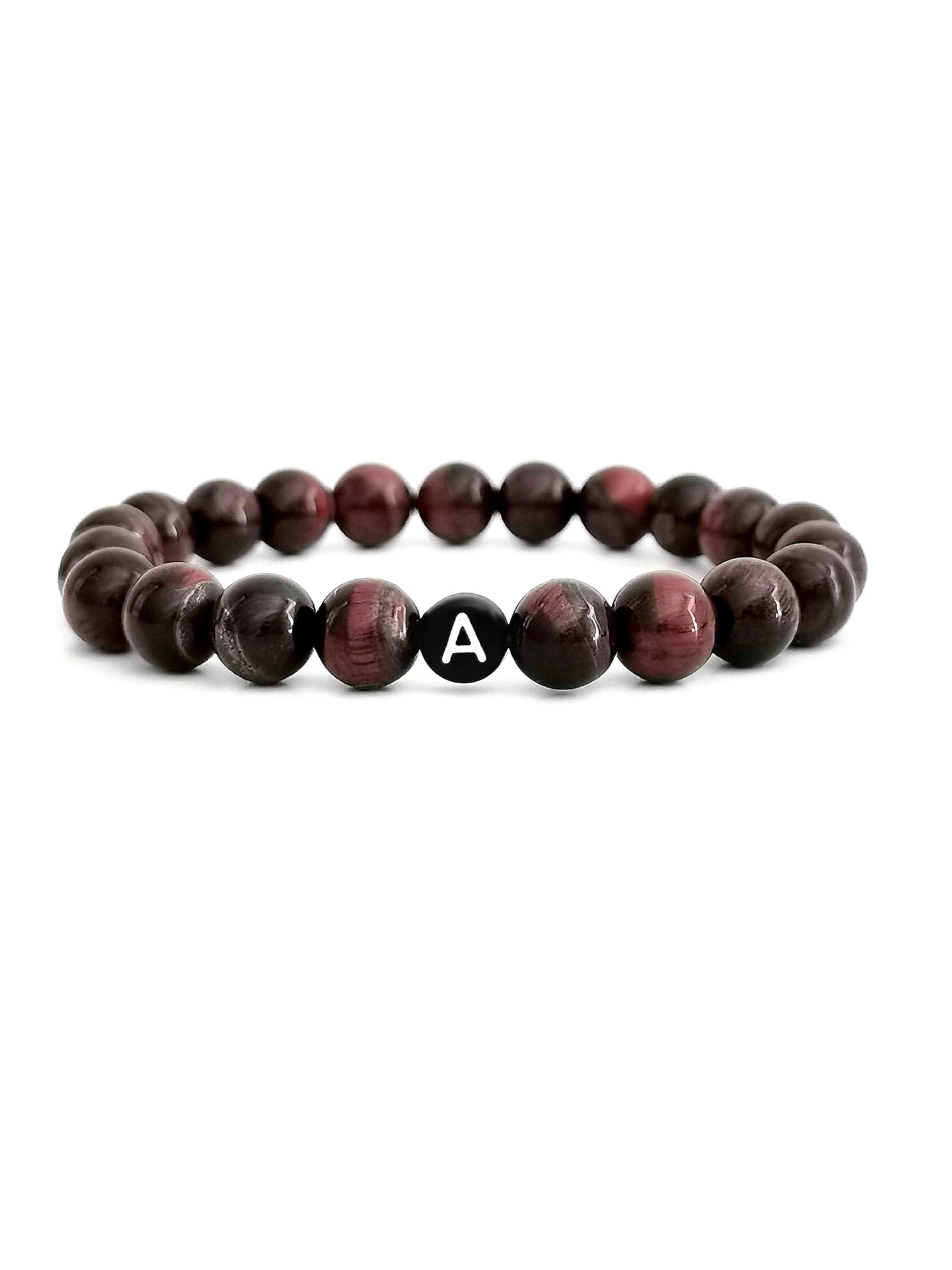 Partnerarmband Tiger Auge aus 8mm Glasperlen in braun schwarz für Männer und Frauen von Lymaja Jewelry