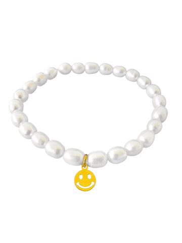 Süßwasserperlen Armband mit Smiley Lymaja