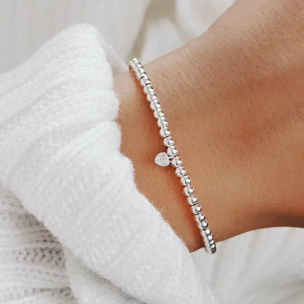 Pure Silver Herz Perlenarmband