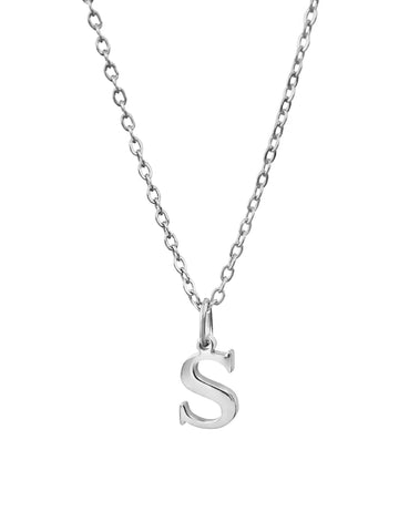 Buchstaben Charm Halskette mit einem kleinen Buchstaben Anhänger in silber aus Edelstahl von Lymaja Jewelry