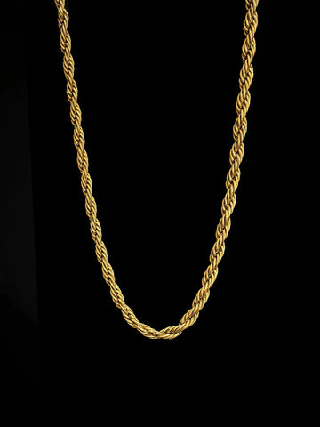 Kordel Halskette 3mm für Männer in gold aus Edelstahl von Lymaja Jewelry 