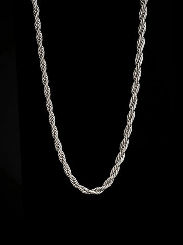 Kordel Halskette 3mm für Männer in silber aus Edelstahl von Lymaja Jewelry 