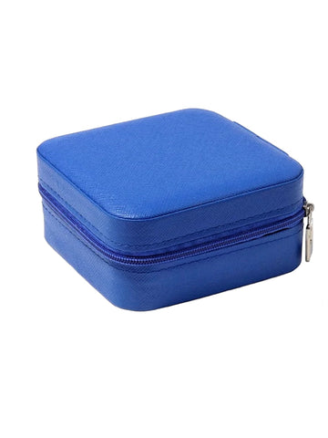 Blaue Schmuck Box aus PU-Leder für Schmuckaufbewahrung